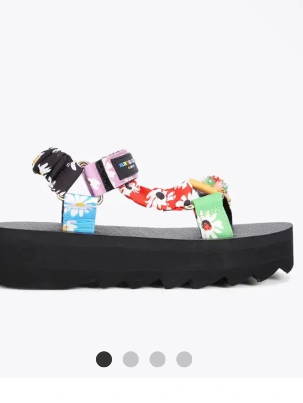 Kurt Geiger Orion Sz 2 Floral Strap Kids Sandals Black, Pink, Red Yellow Green